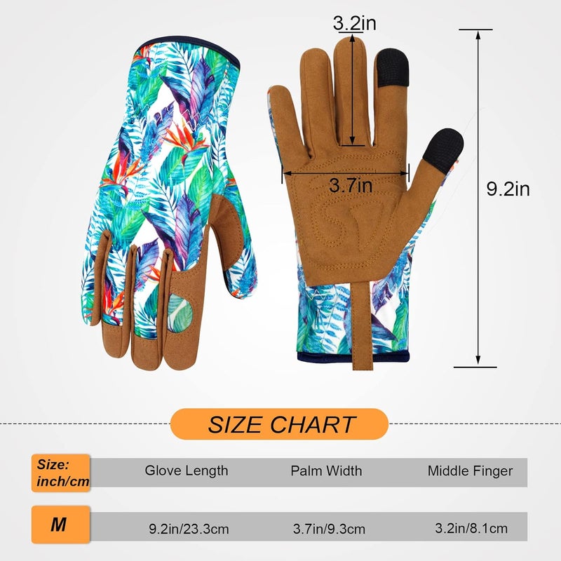 MERTURN Store Leather Gardening Gloves for Women Thorn Proof Garden Gloves Touch Screen Working Gloves Gifts,M - Image 2